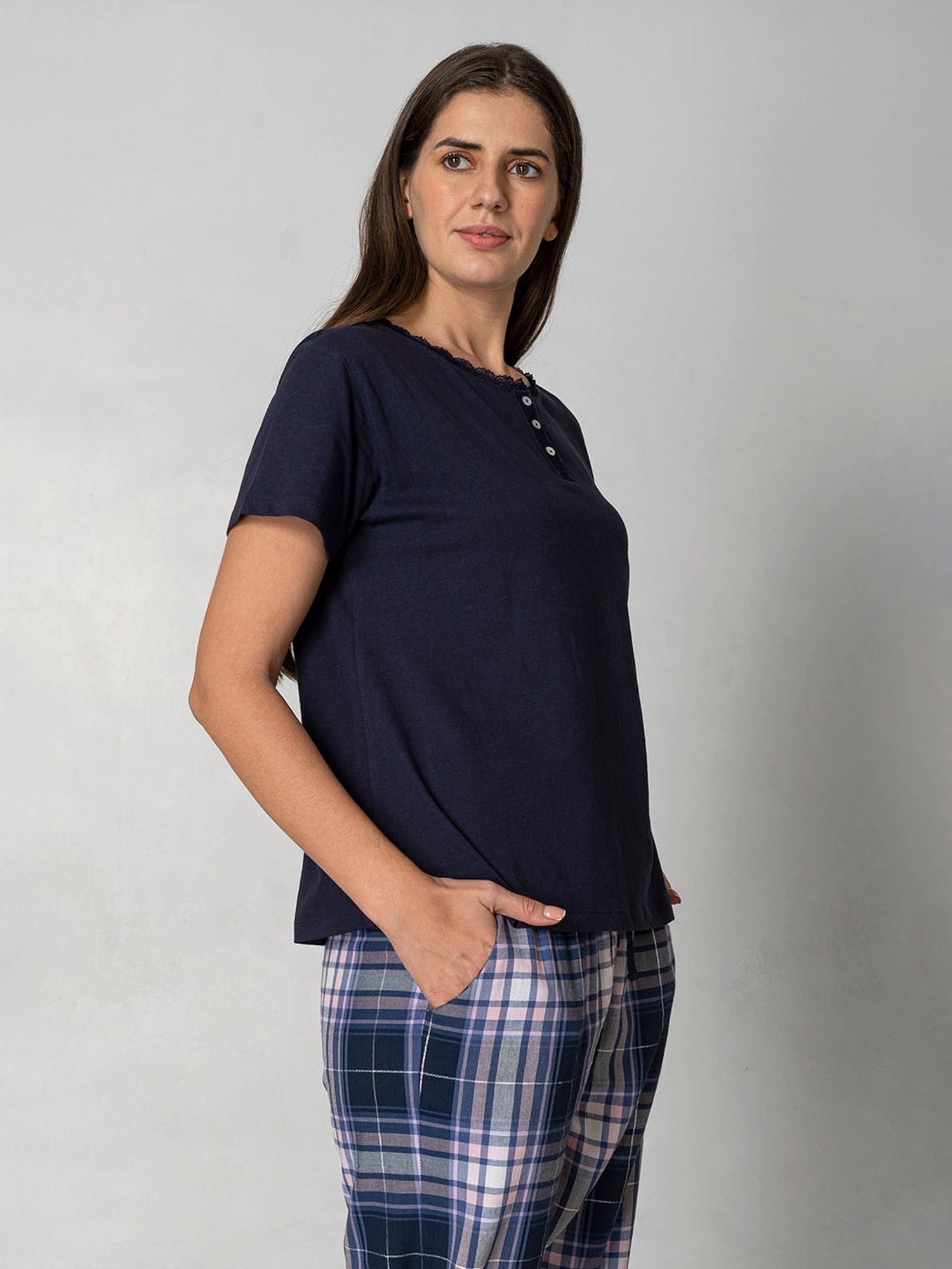 The Calm Collective Navy Textured T-Shirt