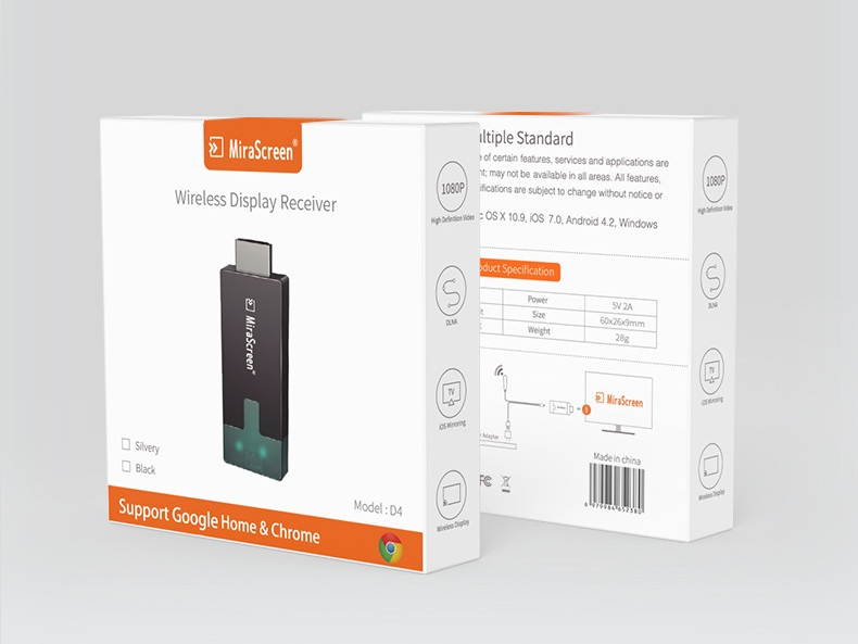 Cellphone TV Mirror Device 5G + 2.4G Dual Frequency with Screen Wireless Projection 1080p TV Stick HDMI Device Multi-screen Interactive for Movies Game Teleconferencing HD Model D4