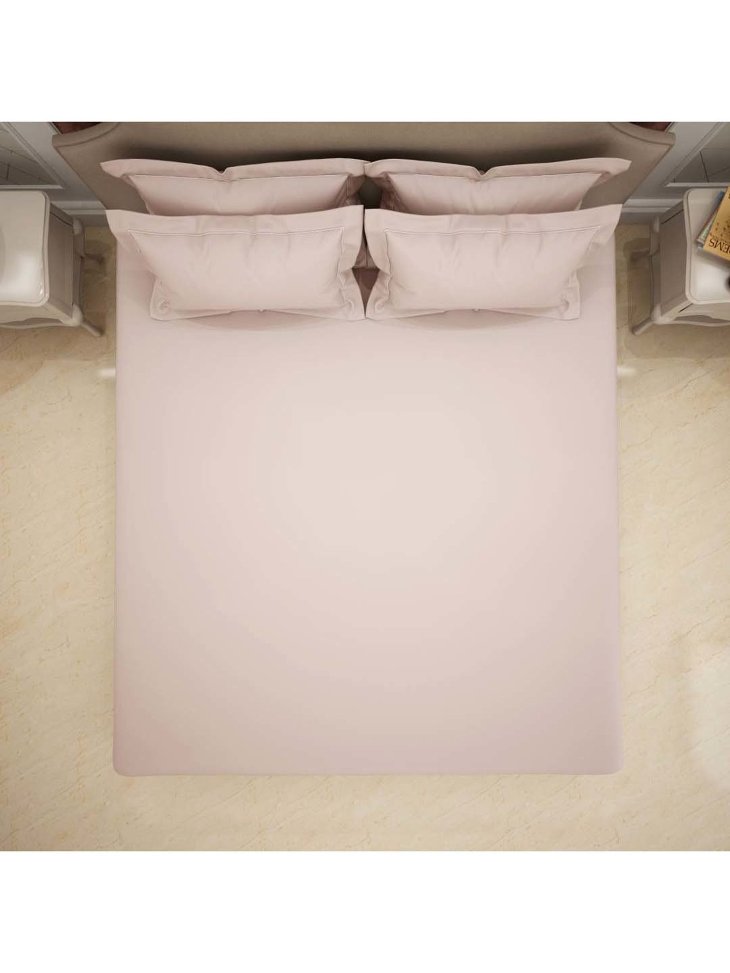 Spaces Mauve Chalk Cotton 600 TC King Bed Sheet With Pillow Covers