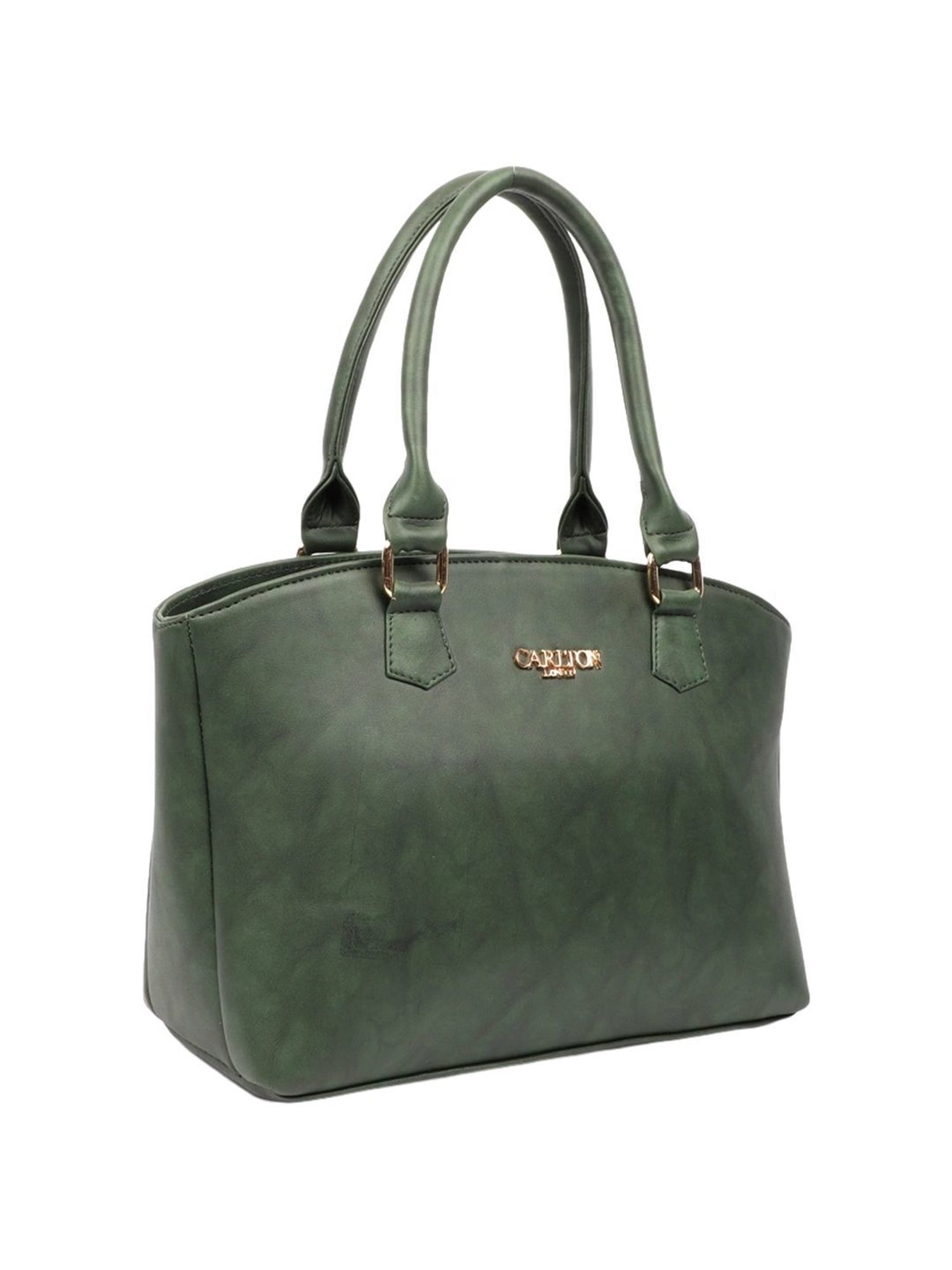 Carlton London Green Solid Medium Handbag
