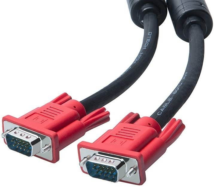 DTECH Full HD 1080P Computer Monitor VGA Cable 10 Feet with Dual Ferrite Cores Standard 15 Pin Male to Male VGA Wire