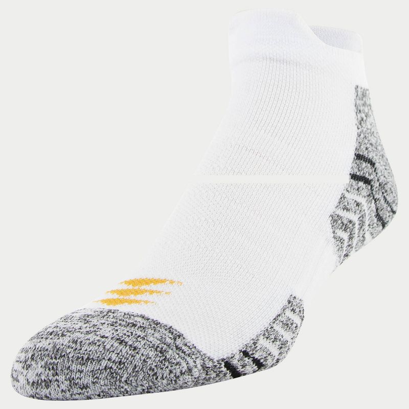 PowerSox Men's Sport 6pk Swervy Double Tab Athletic Socks - White/Blue 6-12.5