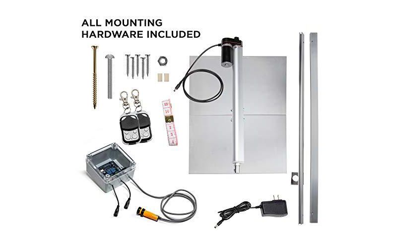 Jumbl Automatic Chicken Coop Door Opener w/Timer and Remote  11" Opening w/Infrared Safety Sensor  Electrical 12V DC Actuator Motor