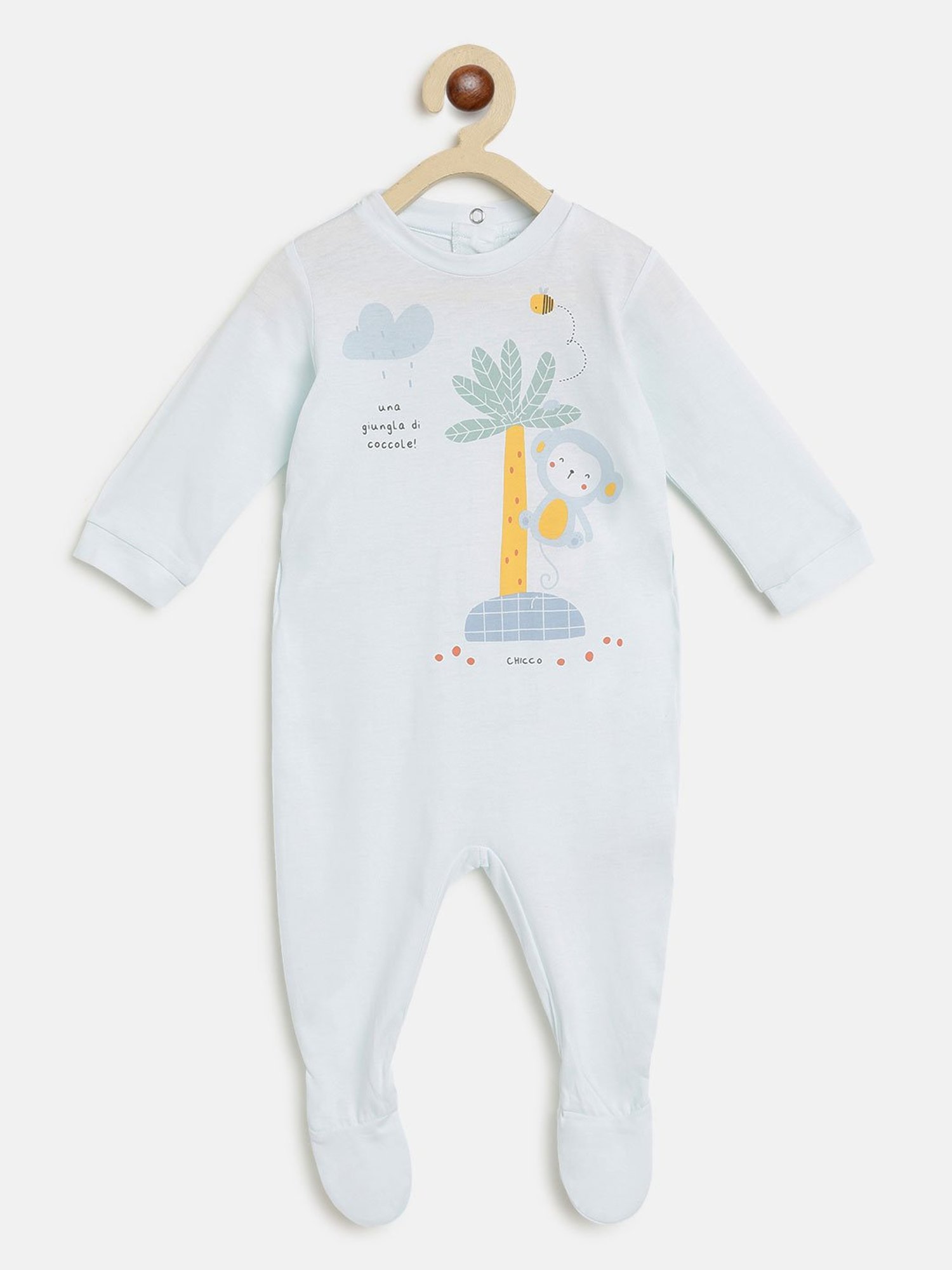 Chicco Kids Light Blue Printed Sleepsuit
