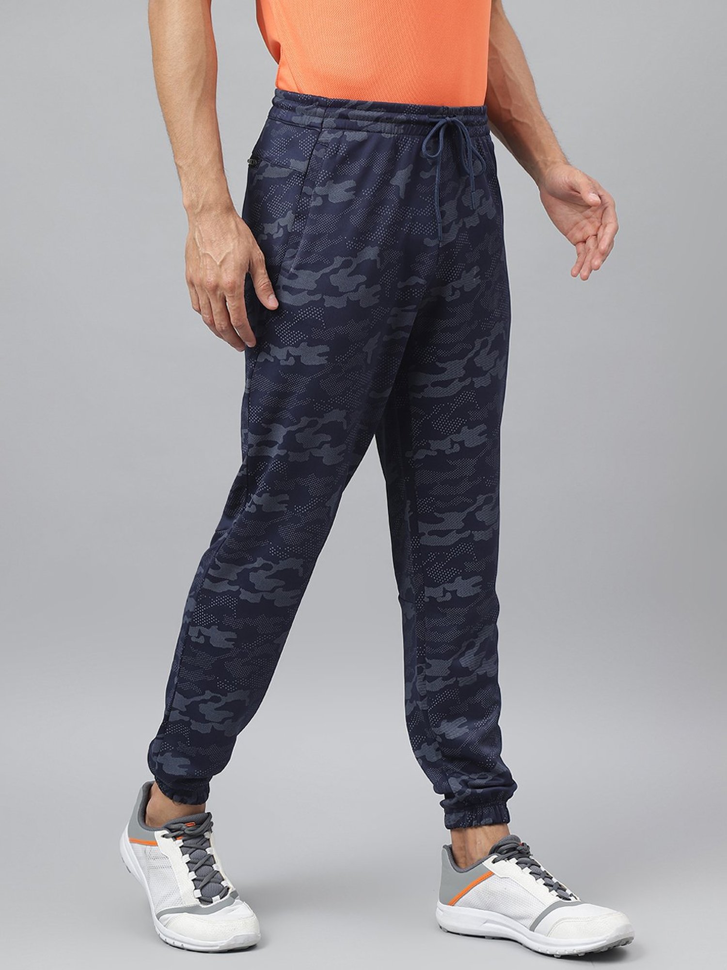 ALCIS Anti-Static Navy Slim Fit Camo Print Training Sports Joggers