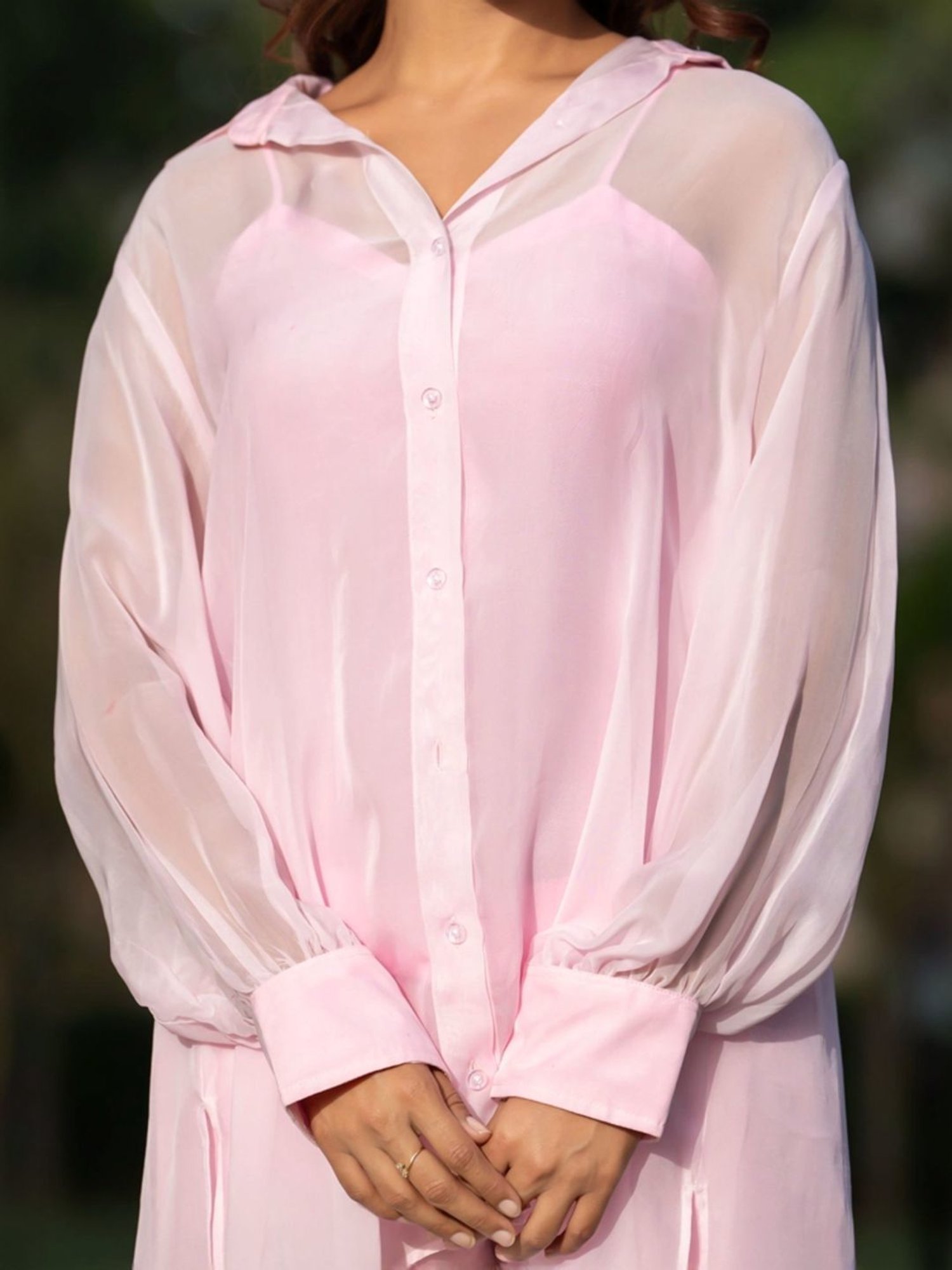 HOUSE OF JAMOTI Pink Plain Tunic Palazzo Set