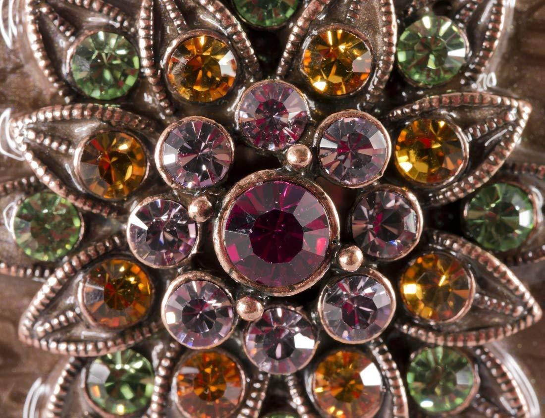 Visol Products Lotus Crystals and Lacquer Copper Women's Business Card Holder