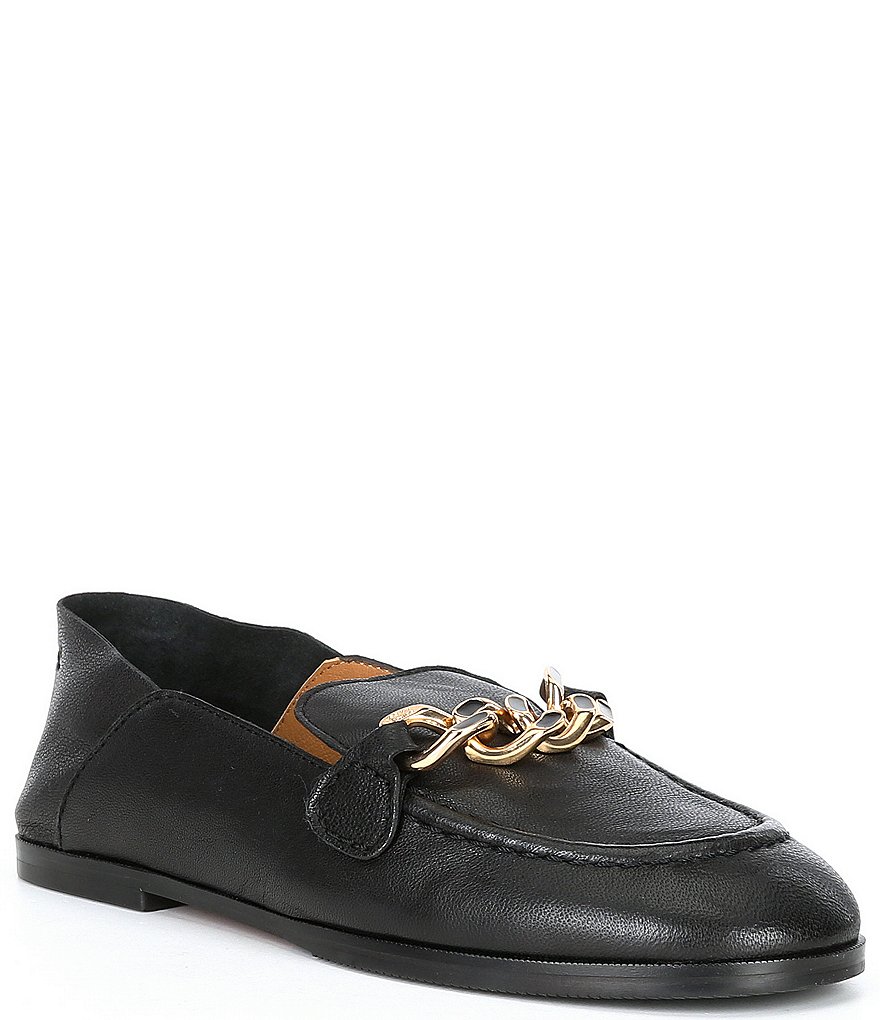See by Chloe Mahe Leather Chain Detail Loafers