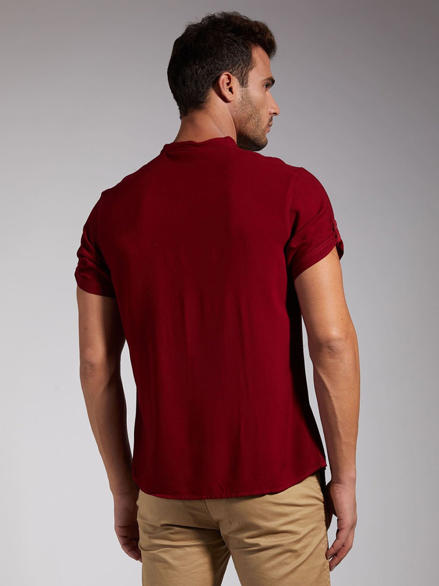 Identiti Maroon Slim fit Shirts