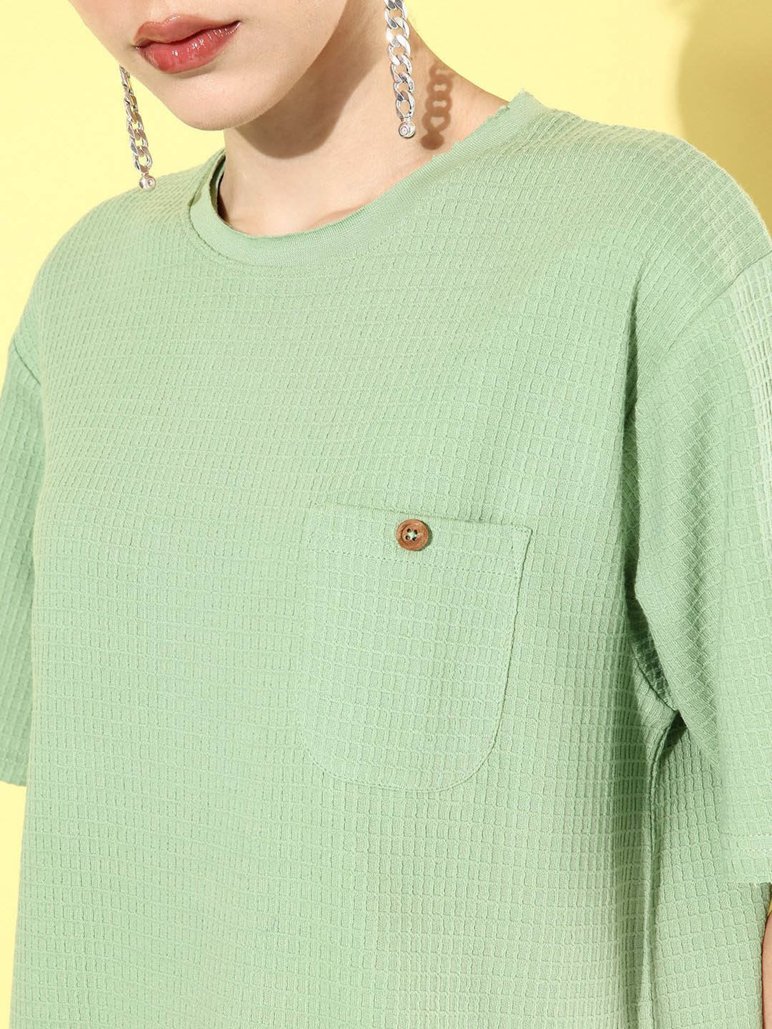 Dillinger Pista Green Cotton Oversized T-Shirt