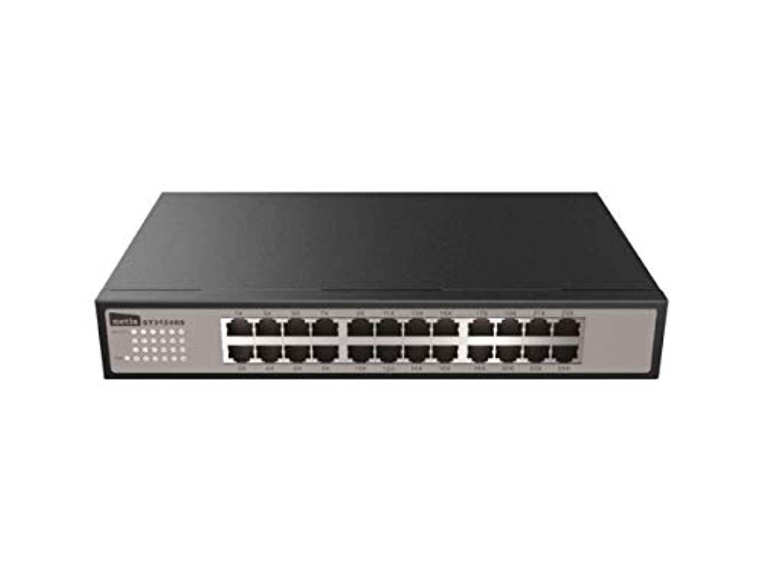 Netis 24-Port Unmanaged 10/100/1000 Mbps Gigabit Ethernet Switch, Rack Mountable, Fanless, Commercial Grade Steel Enclosure