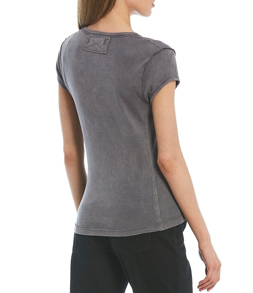 BB Dakota by Steve Madden Up to Here Puff Elbow Sleeve Mock Neck Smocked Top