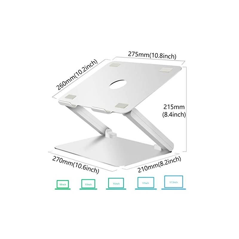 Laptop Stand Adjustable Riser Compatible with Apple Mac MacBook Pro Air Ergonomic Aluminum Holder for 10173 Inch Notebook Computer MultiAngle Stand with HeatVent to Elevate PC Silver