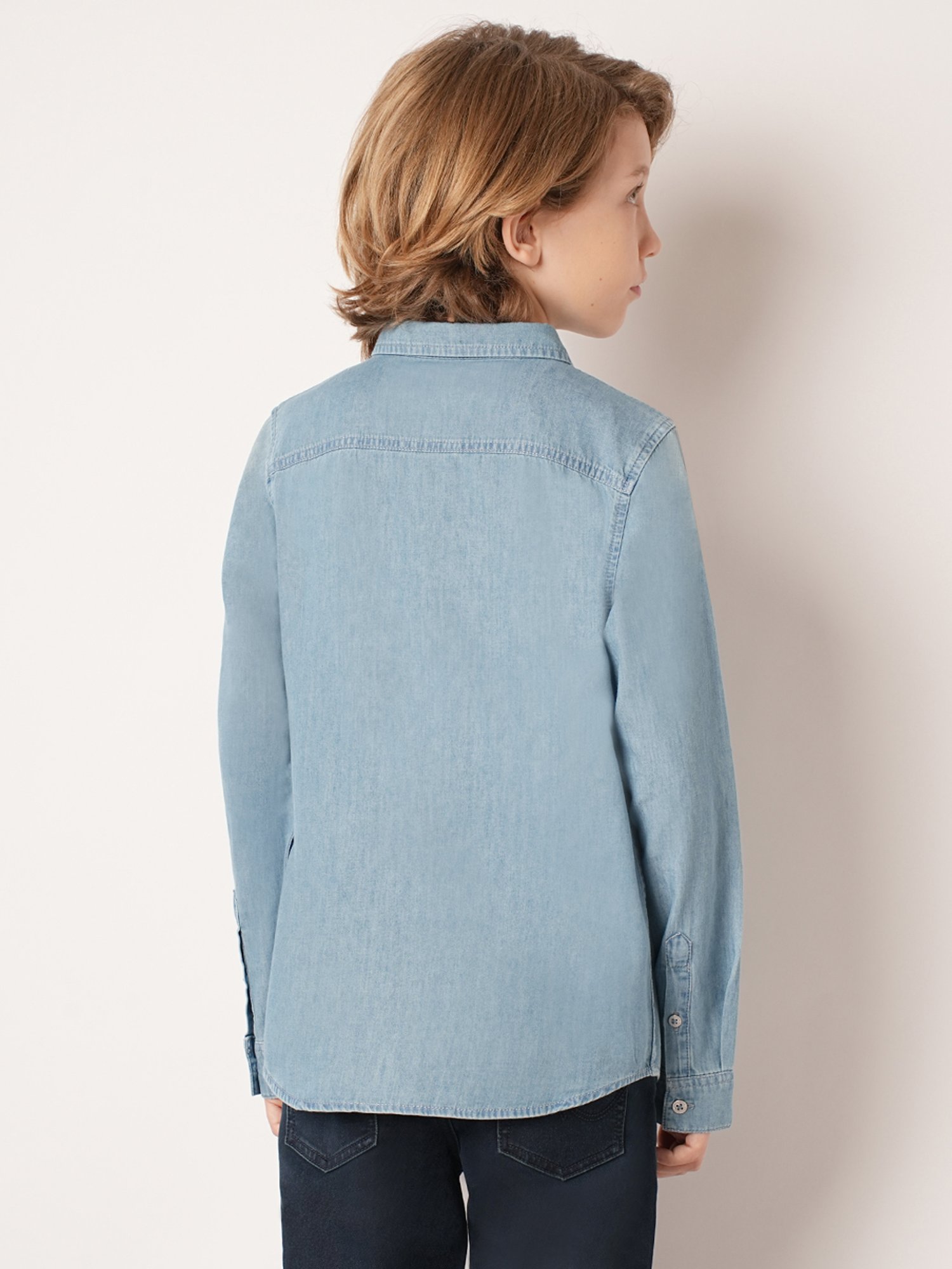 Jack & Jones Junior Blue Solid Full Sleeves Shirt