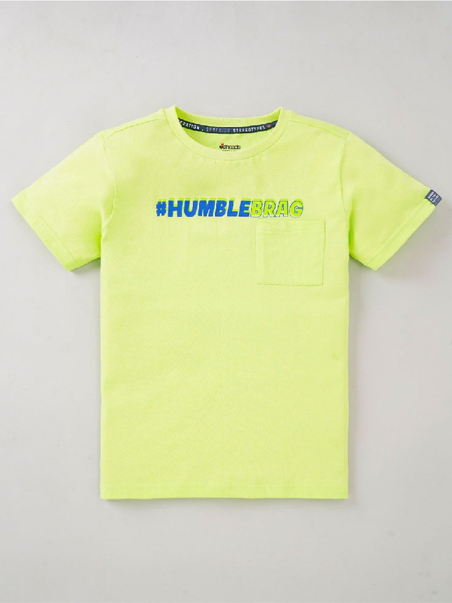 Edheads Kids Green Cotton Printed T-Shirt