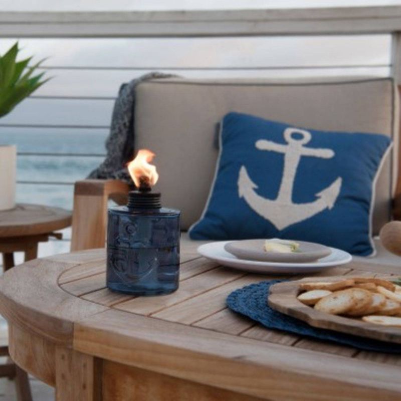 Tiki Brand 5.5" Set Sail Glass Table Torch Blue 3pk