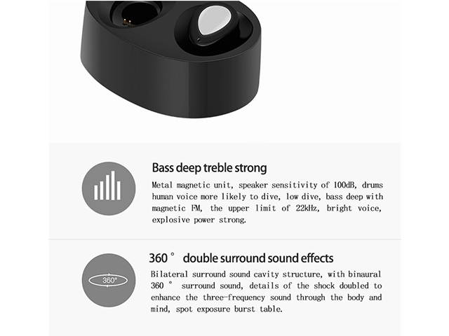 AutofeelSunriseoffice TWS Mini Bluetooth Earphone Headset Wireless Headphone With Mic 3D Bass Stereo Sport Running Earbuds For Phone iPhone Xiaomi