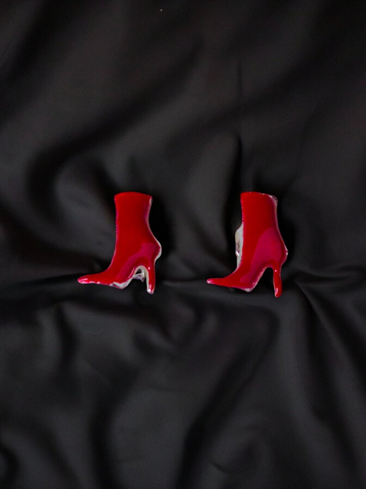 Taraash 925 Sterling Silver Chic Red Stilettos Enamel Stud Earrings for Kids & Girls