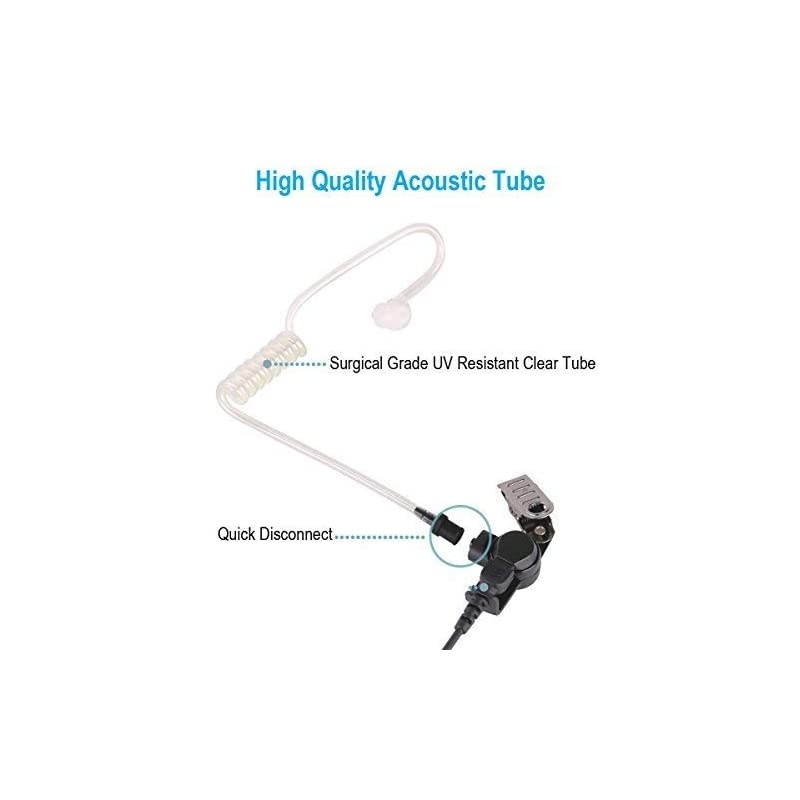 Pack Replacement Clear Acoustic Tube for Two Way Radio Earpiece and Headset Surgical Grade UV Resistant Clear Tube Replacement Coil Tube