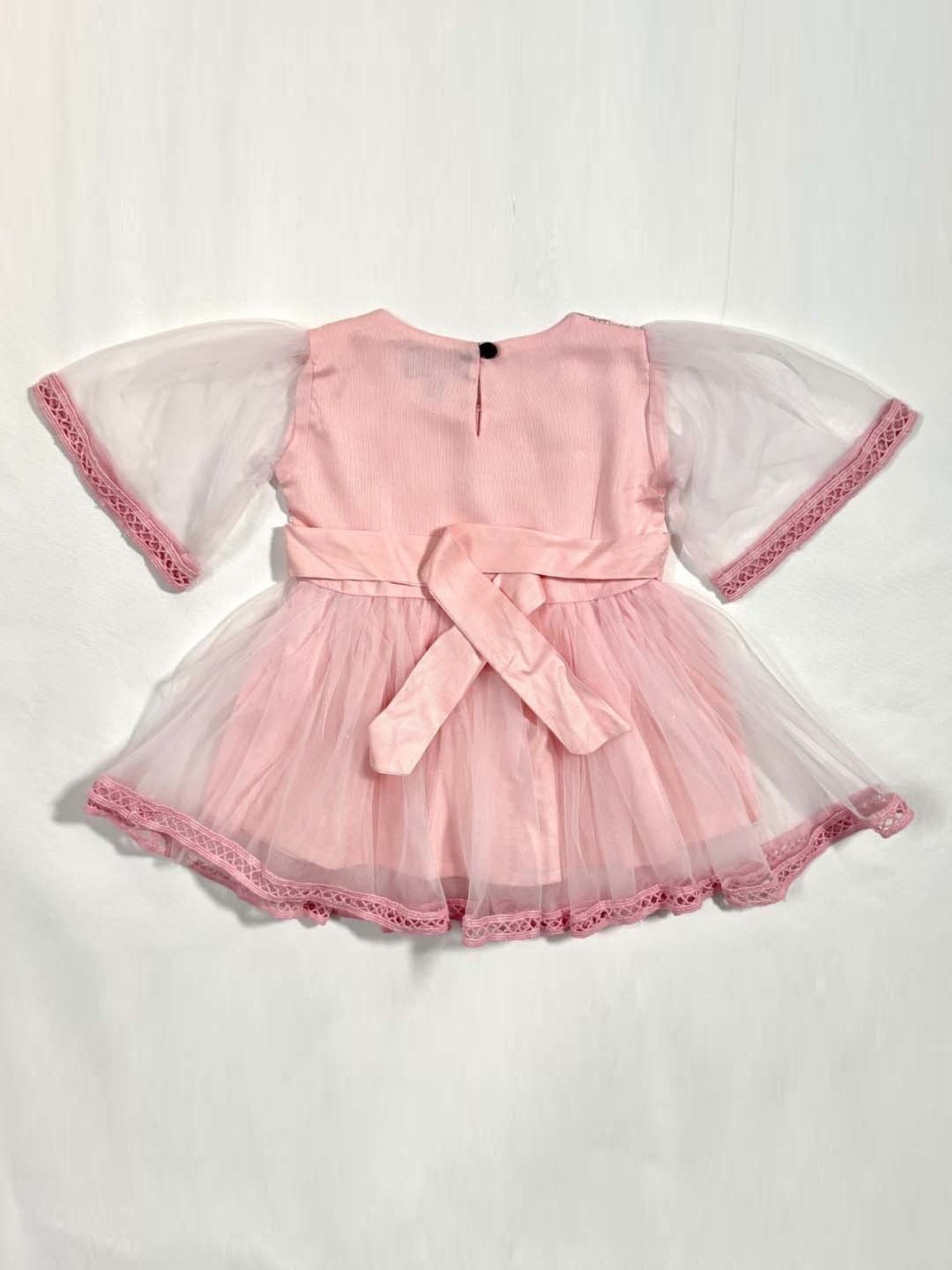 Bella Moda Kids Peach Embroidered Dress