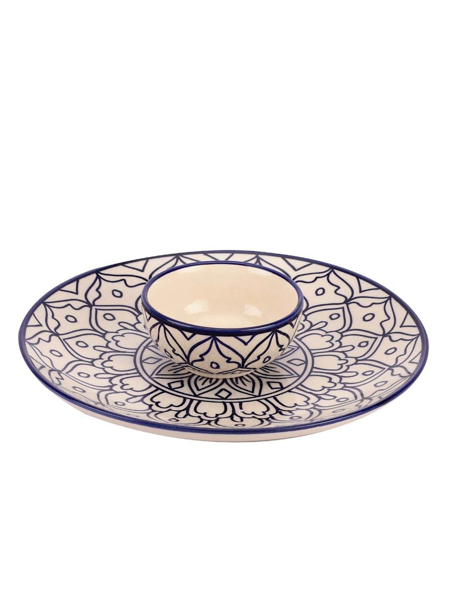 VarEesha Mehraab Blue & White Ceramic Dinner Set