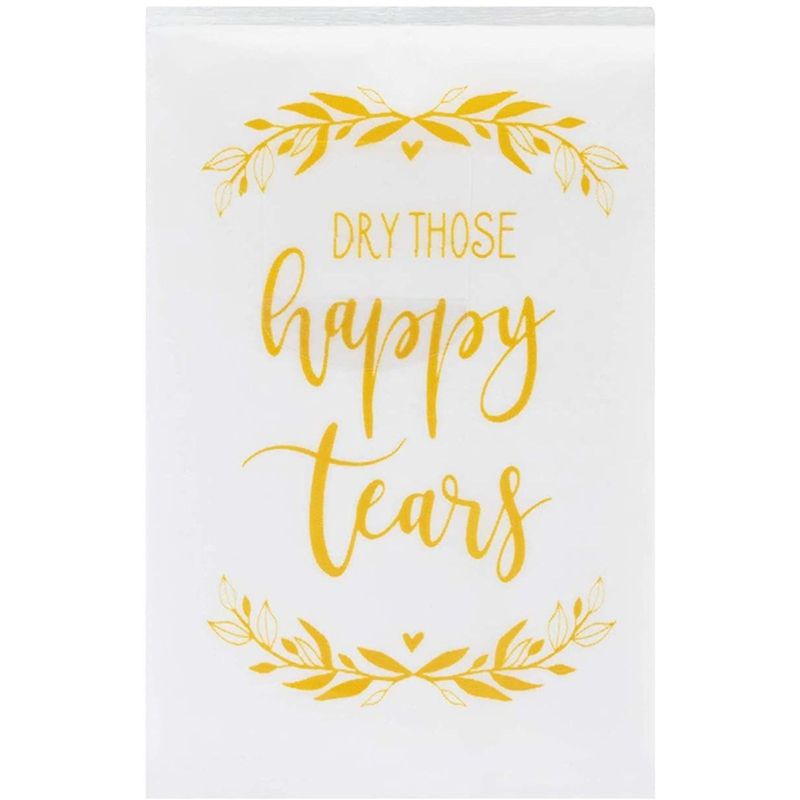 Juvale 60 Count Wedding Facial Tissue, Dry Those Happy Tears Tissues, Wedding Party Supplies, 2.9 x 2"