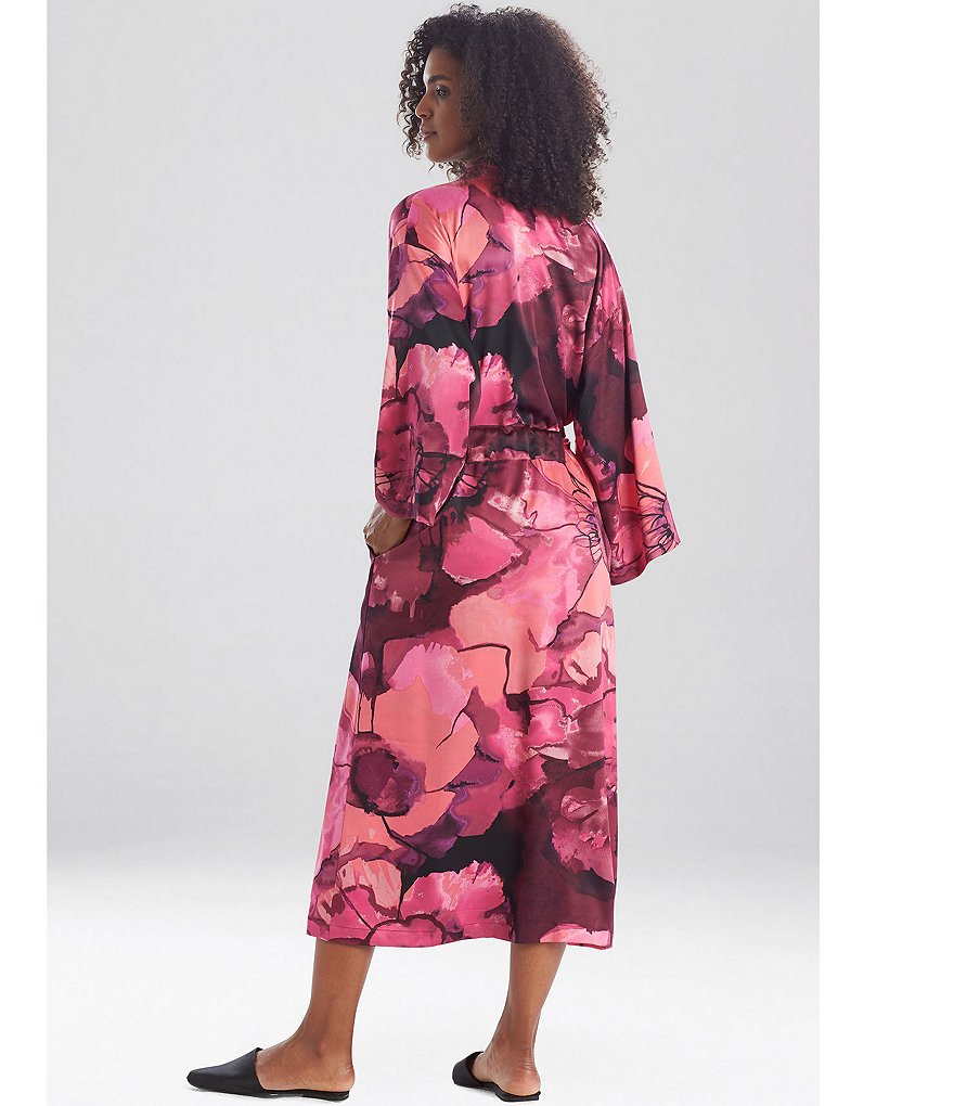 Lauren Ralph Lauren Paisley Print Satin Short Wrap Robe