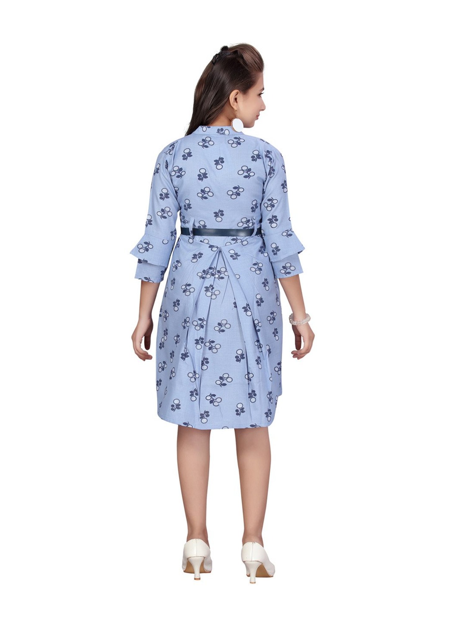 Aarika Kids Blue Printed Dress