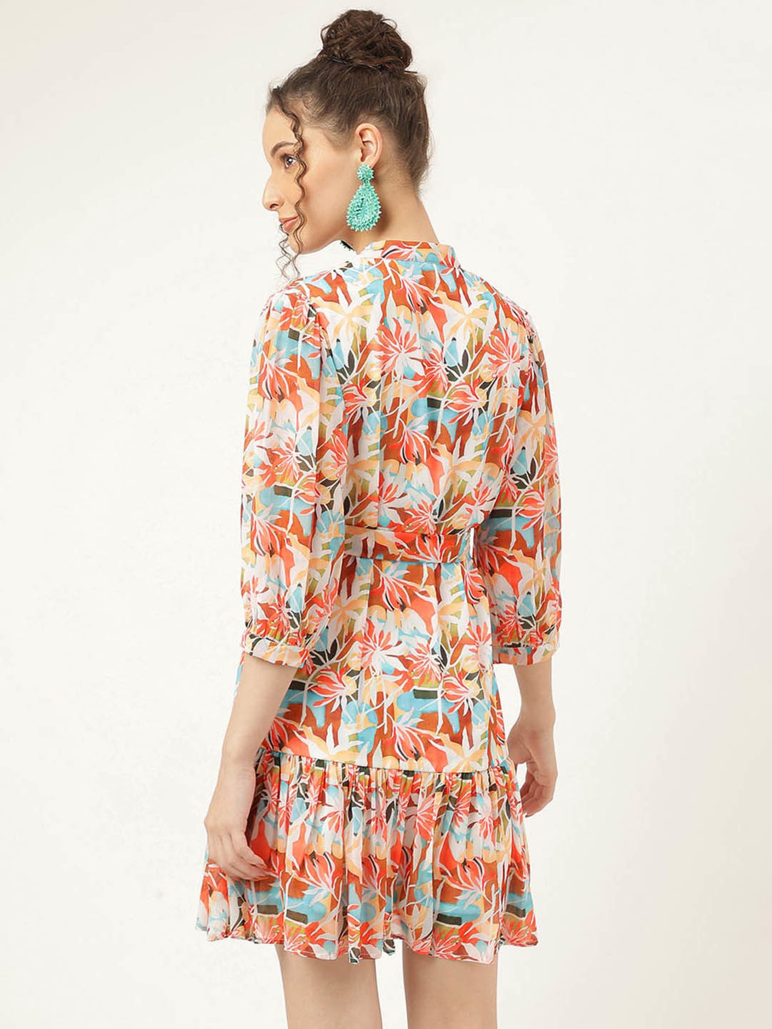 MASAKALI.CO Multicolor Printed A Line Dress