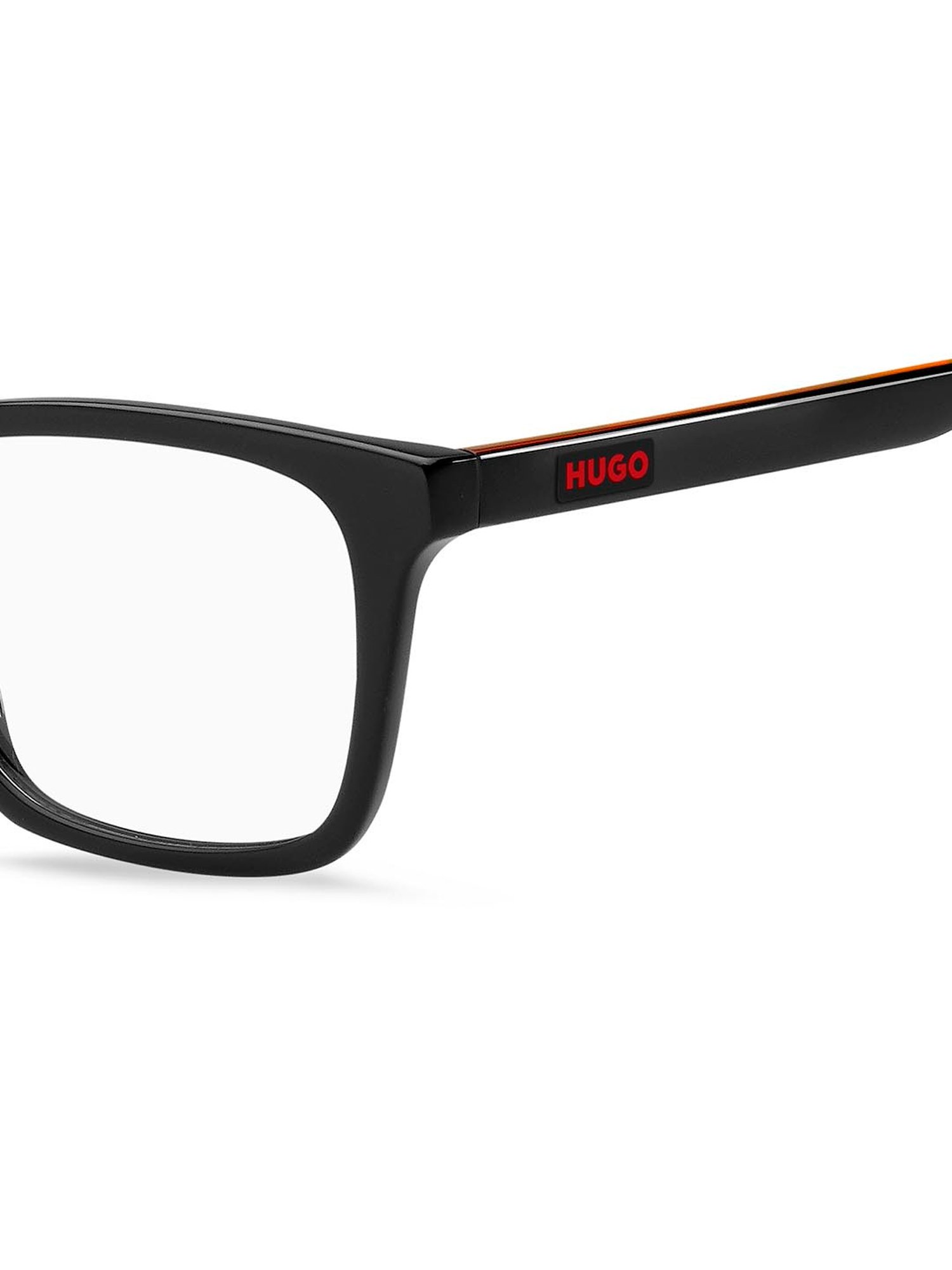 HUGO Black Rectangular Eye Frames for Men
