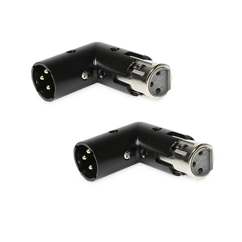 of 3PIN XLR Angle Adapter | Dual Male amp Female Durable Metal Connector w 4 Adjustable Angle Positions amp Tight Connection to Mixer | Save Space amp Keep Mic Cables Neat On Stage In Studio amp More