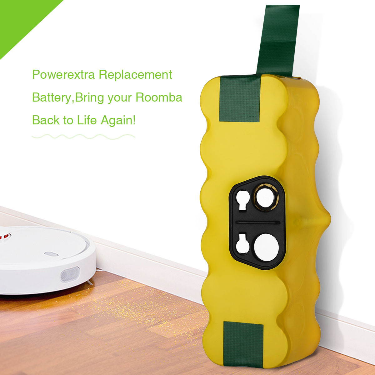 Powerextra 2-Pack Roomba Replacement Battery, Vacuum Cleaner Battery 3800mAh 14.4V for iRobot Roomba 500 600 700 800 900