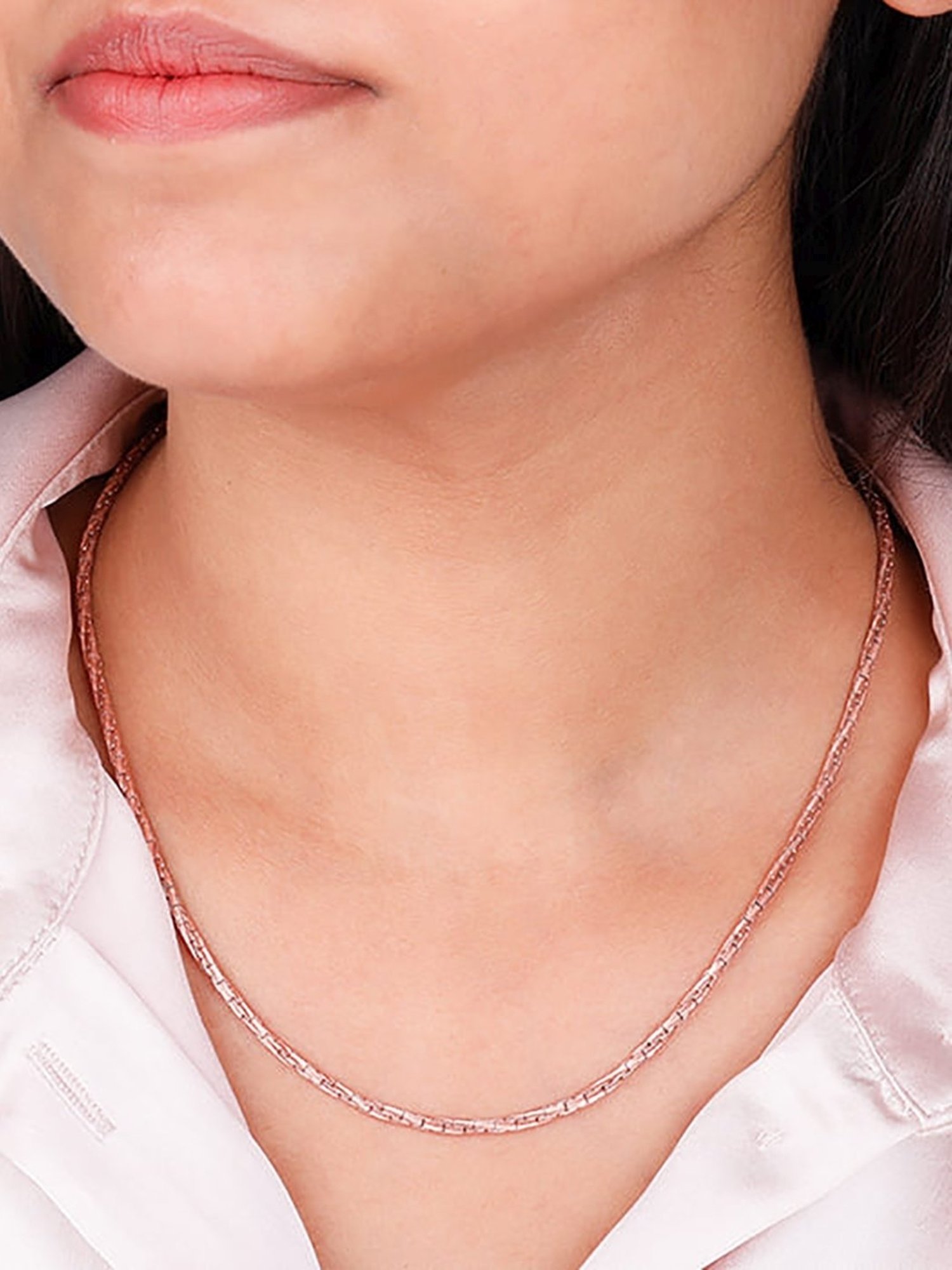 GIVA 92.5 Sterling Silver Rose Gold Treasured Dreams Chain for Womens and Girls