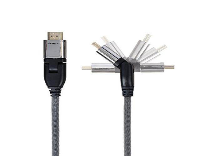 Sanus 360&deg; Pivoting HDMI Cable - 6 Feet - 18 Gbps High-Speed Cable Supports Full 1080P, 4K, UltraHD, 3D, Ethernet, and Audio Return - SOA-PH6