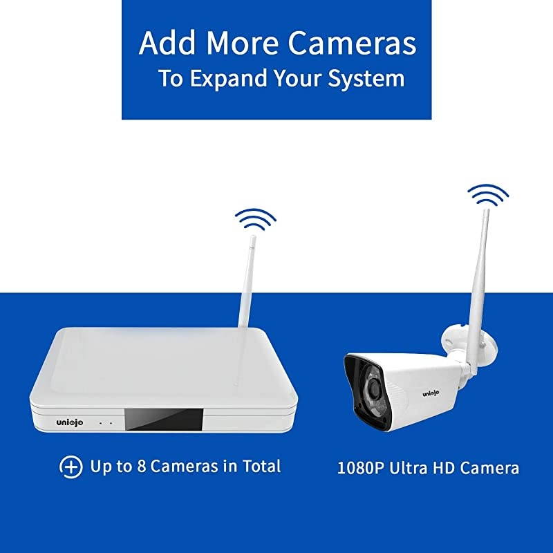 Wireless Security Camera System (4Pcs),  2.0MP 1080P Waterproof IP66 Indoor Outdoor Home Surveillance IP Camera CCTV NVR Recorder(1T Hard Drive), Night Vision, Motion Detection