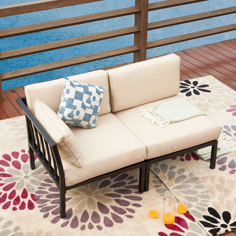 Corner Armless Patio Loveseat - Patio Festival