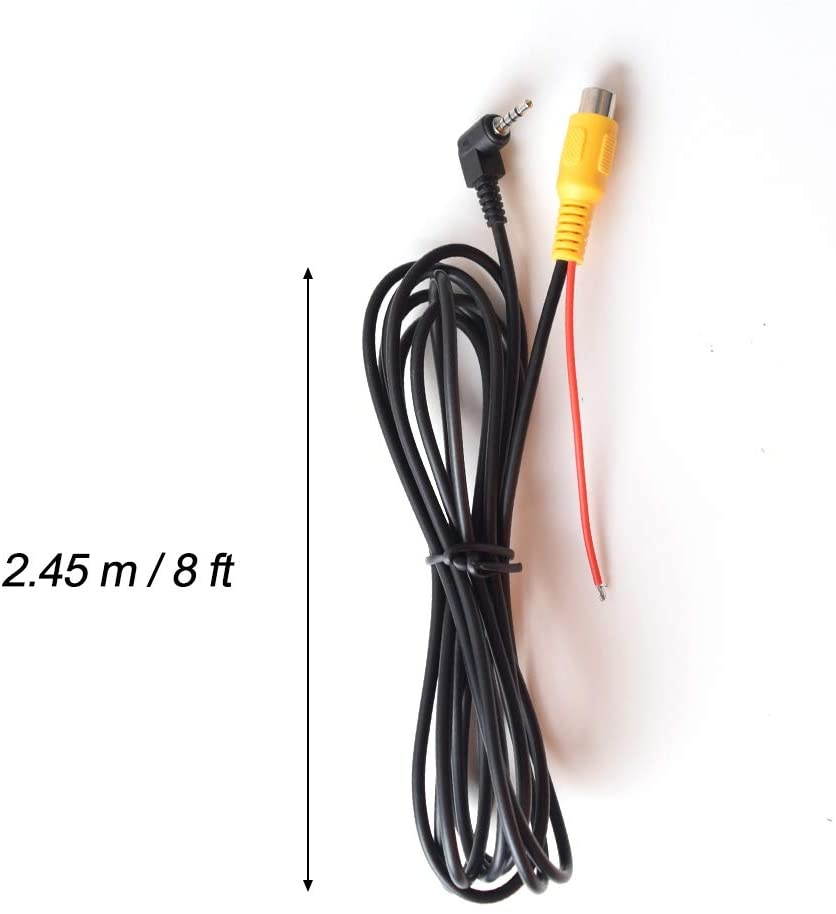 Aux 2.5mm to RCA Female Cable with Trigger Car Aux AV-in Jack to RCA Adapter for GPS Tablet Dash Cam Car DVR Camcorder Reverse Backup Rear View Camera