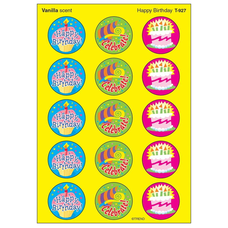 TREND ENTERPRISES INC. T-927 STINKY STICKERS HAPPY BIRTHDAY