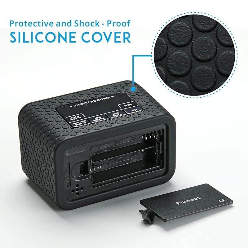 Digital Clock Kids Alarm Clocks with Snooze and Backlight Simple Travel Clocks Large LCD Display Ascending Sound and Handheld Sized Good for Kids Black