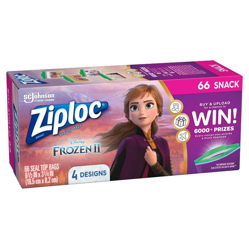 Ziploc Brand Snack Bags - Disney's Frozen 2 - 66ct