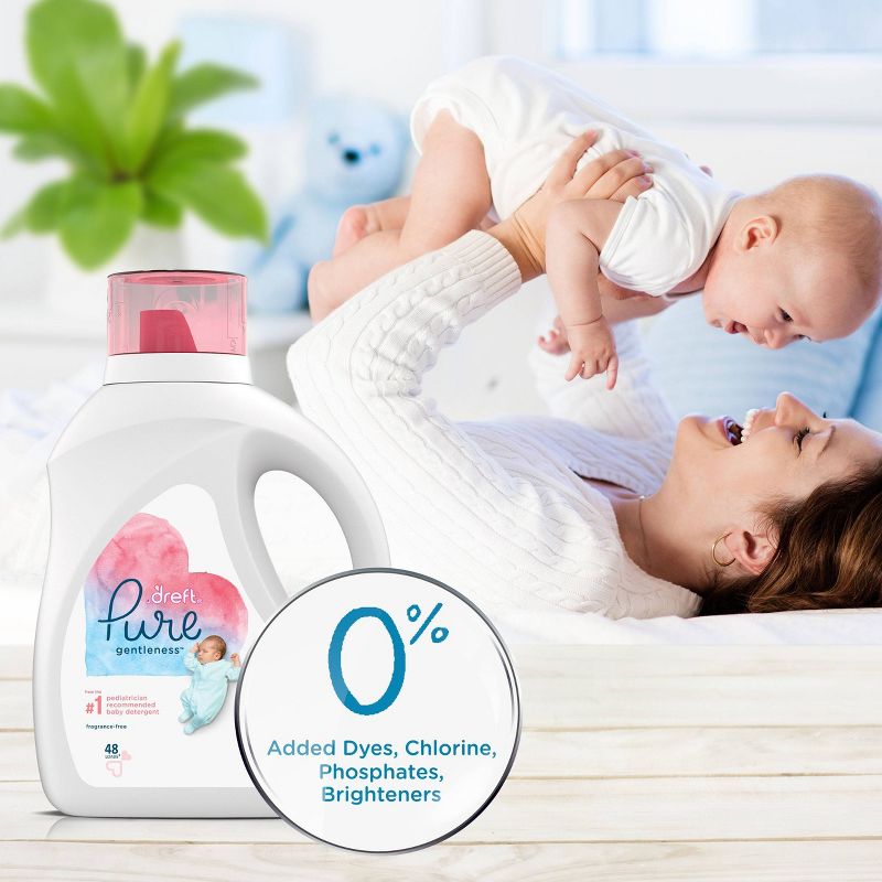 Dreft Pure Gentleness Fragrance Free Baby Liquid Laundry Detergent - 75 fl oz