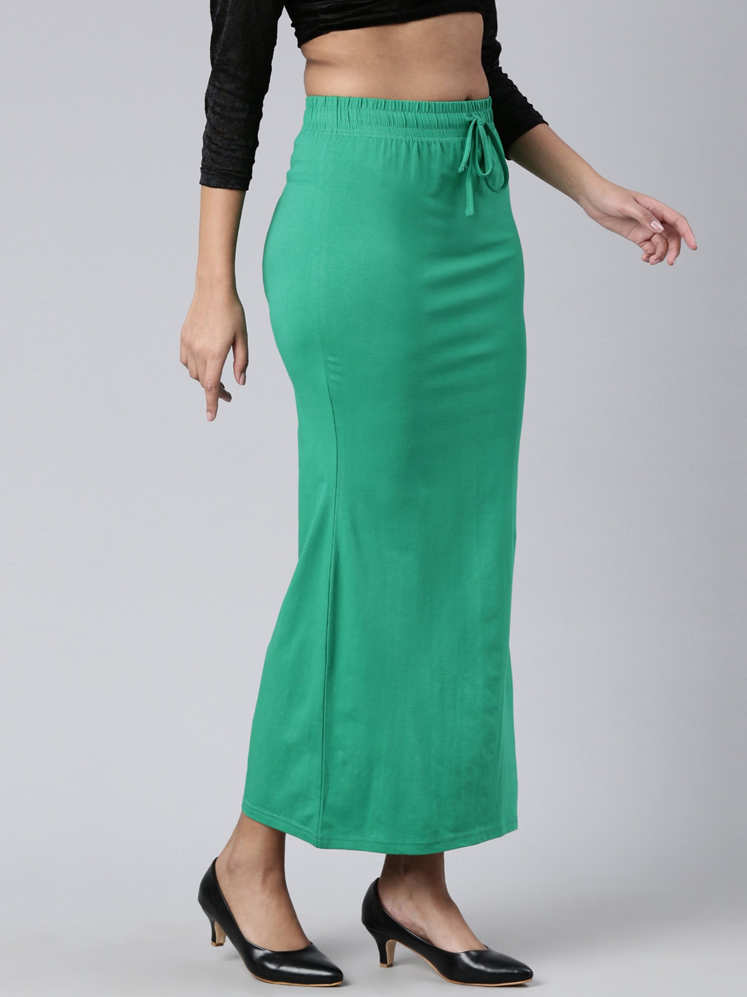 JCSS Green Cotton Saree Shapewear