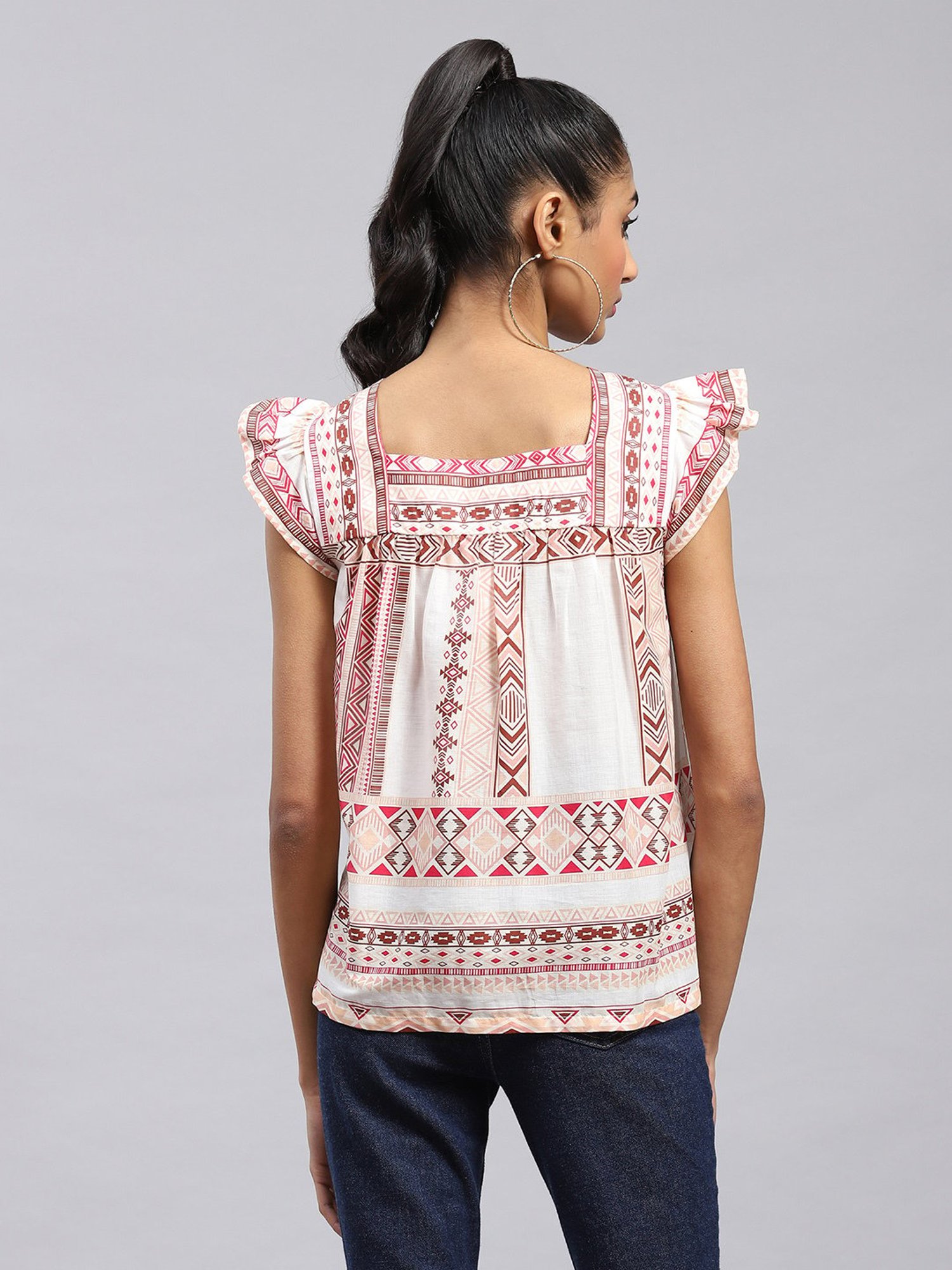 Label Ritu Kumar Pink Geometric Print Top
