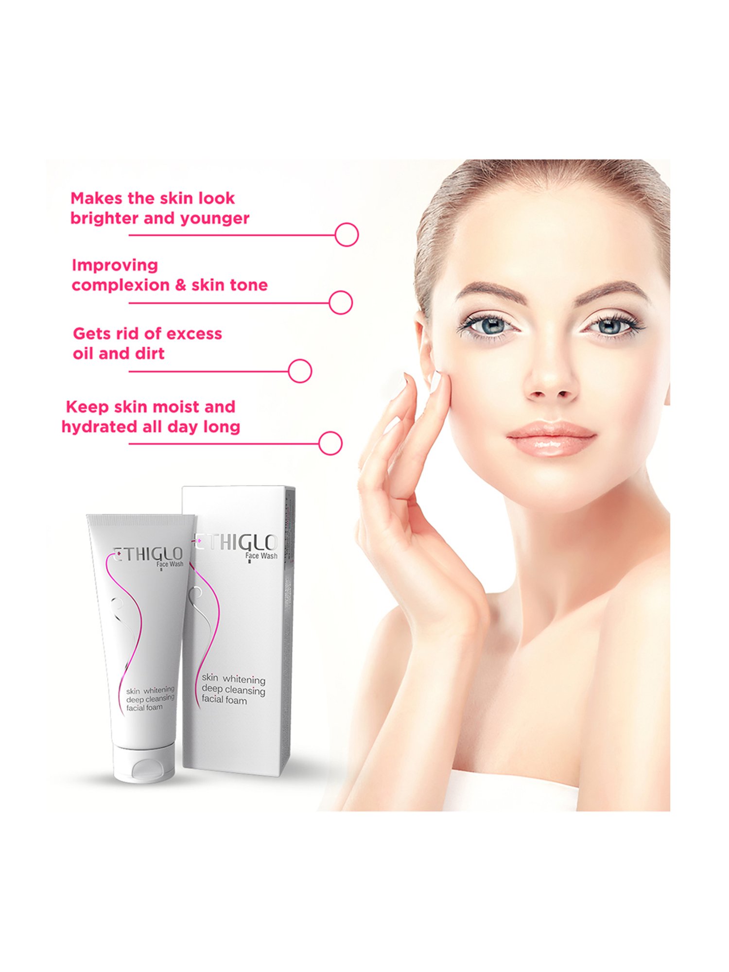 Ethiglo Skin Whitening Face Wash - Pack of 3 (70 ml Each)