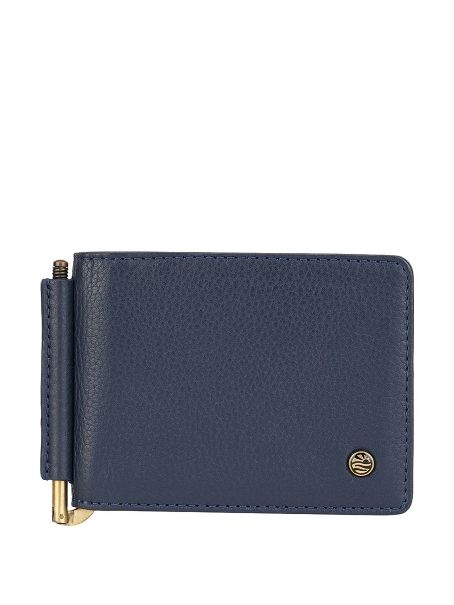 PERQUISITE Navy Casual Leather Bi-Fold Wallet for men