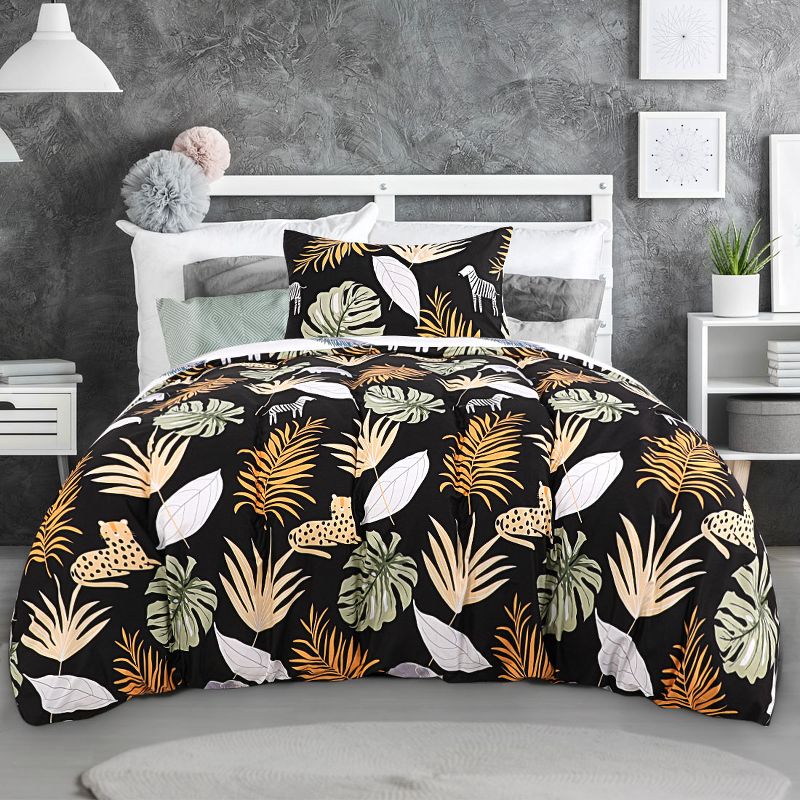 2 Pcs Twin Polyester Rain Forest Duvet Cover Bedding Sets Multicolor  - PiccoCasa