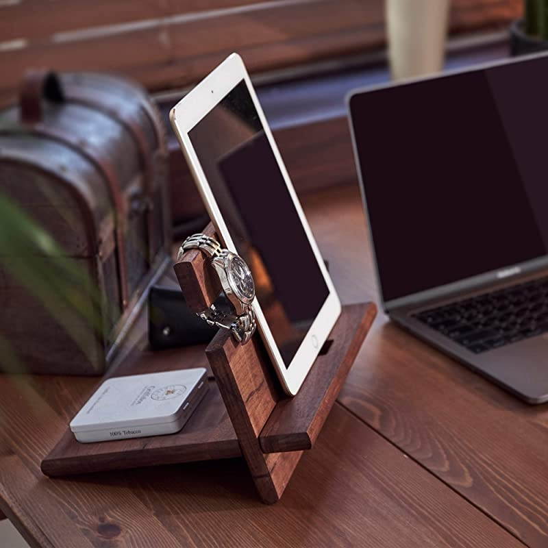 Phone Charging Station for Men ?and? Nightstand Organizer Dock - ?for All iPhone, Android Devices - en Bedside Stand