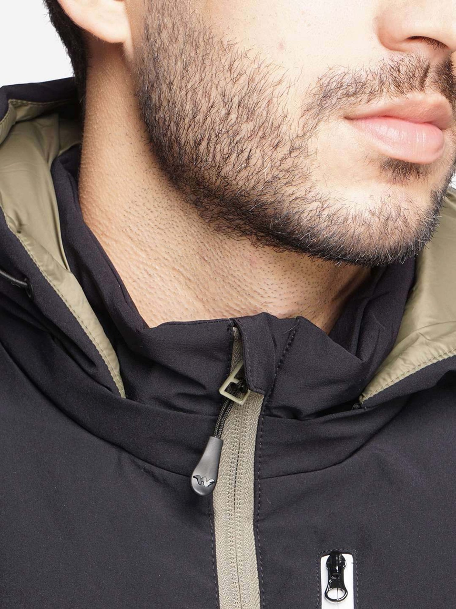 Wildcraft Olive Green Regular Fit Colour Block Hooded Jacket