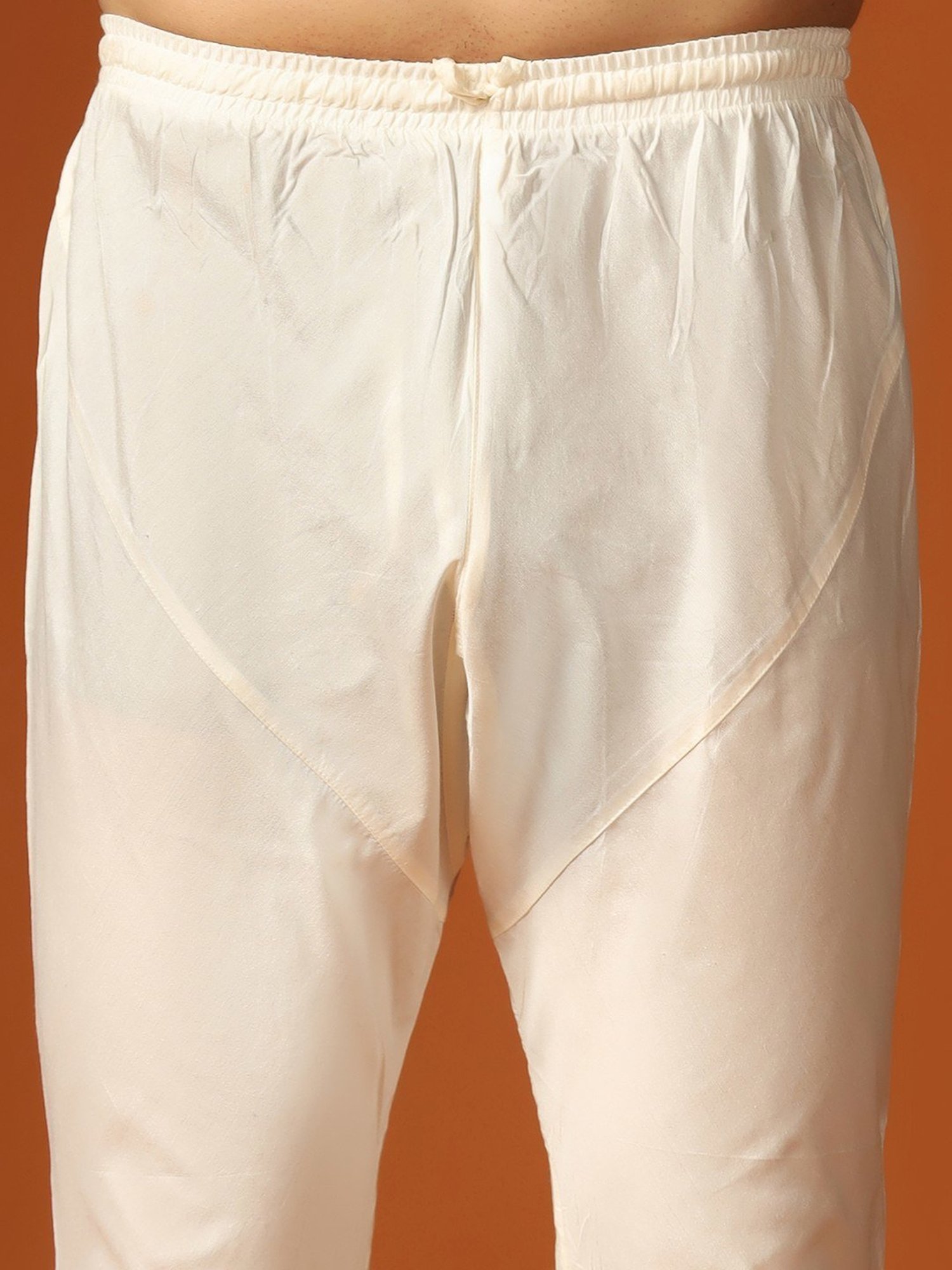 KISAH Cream Regular Fit Embroidered Kurta Bottom Set