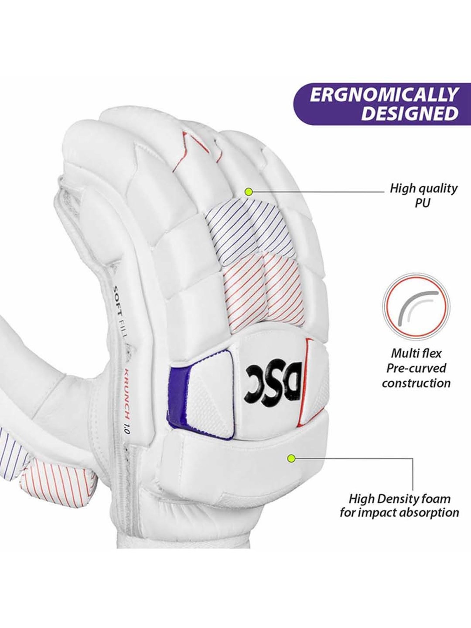 DSC Cricket Krunch 1.0 Batting Gloves Size - Mens